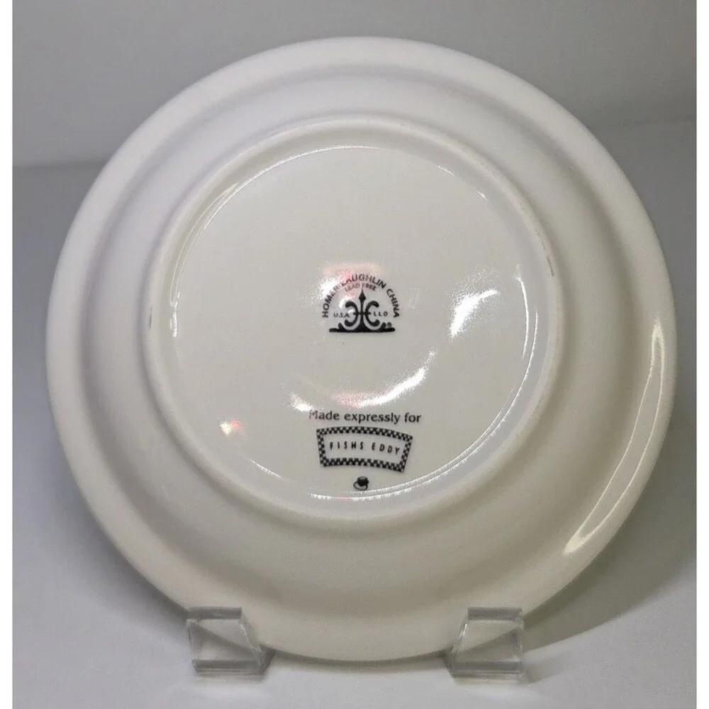 Homer Laughlin Fishs Eddy Hamburger Chu Chu Train Pattern Plate & Bowl Rare Set